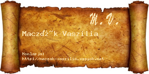 Maczák Vaszilia névjegykártya